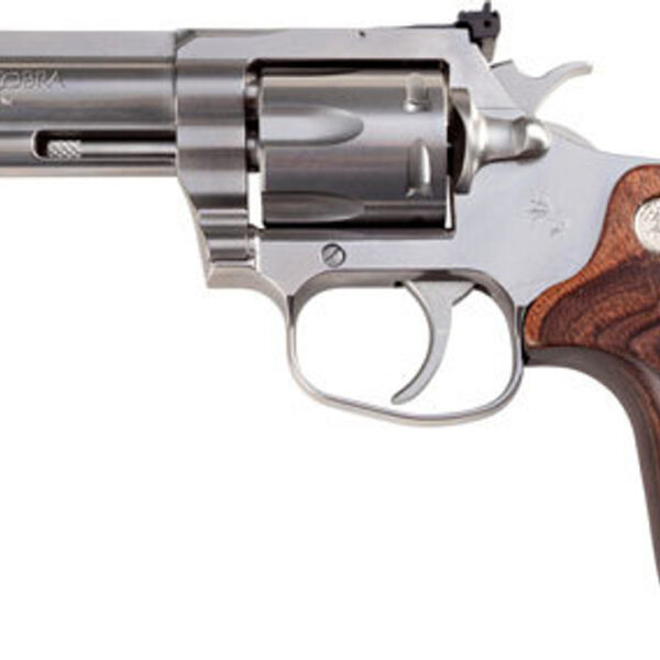 Colt King Cobra Target Revolver, 357 Magnum/38 Special, 4.25" Barrel, Steel Frame, Stainless Finish, Altamont Wood Grips, 6Rd