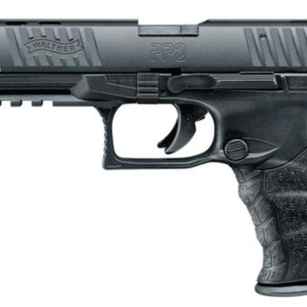 Walther, PPQ M2, Striker Fired 22 LR, 5" Barrel, Polymer Frame, Black, Fiber Optic Front Sight, Fixed Rear, 12Rd, 1 Magazine