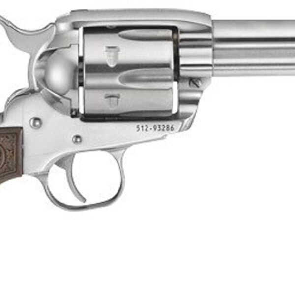 Ruger Vaquero TALO Edition 45 Colt, 4.62" Barrel, Stainless Steel, Engraved Hardwood Grip, 6rd