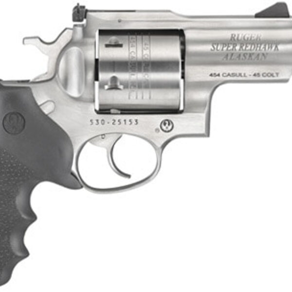 Ruger Super Redhawk Alaskan .454 Casull, 2.5" Barrel, Black Rubber Grips, Stainless Steel, 6rd