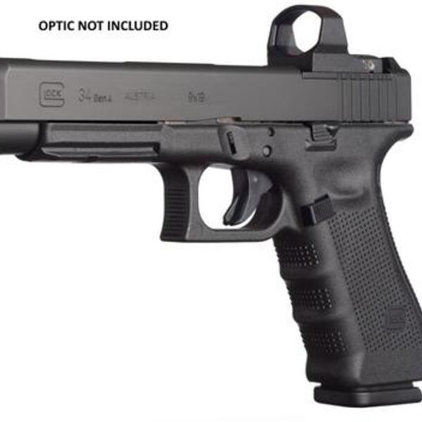Glock, 34 Gen4, Competition, Modular Optic System, Striker Fired 9mm, 5.31" Barrel, Polymer Frame, Matte Finish, Adjustable Sights, 17Rd, 3 Magazines