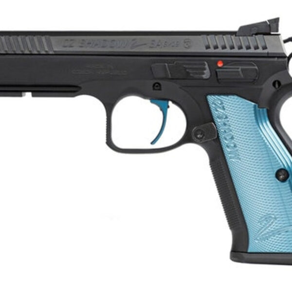 CZ Shadow 2 9mm, 4.89" Barrel, Black, Blue Grip, 17rd