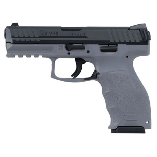 HK VP9 9mm, 4.09" Barrel, 3-Dot Sights, Paddle Mag Release, Gray, 10rd