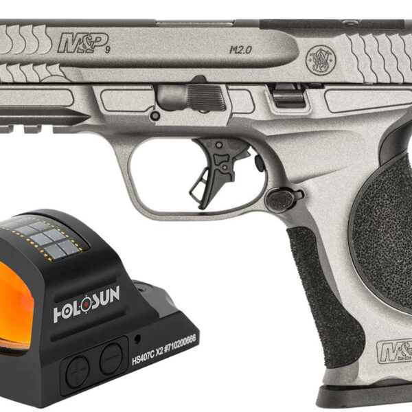 Smith & Wesson M&P9 M2.0 Metal 9mm, 4.25" Barrel, Gray Cerakote, Includes Holosun x2 Red Dot Optic, 17rd