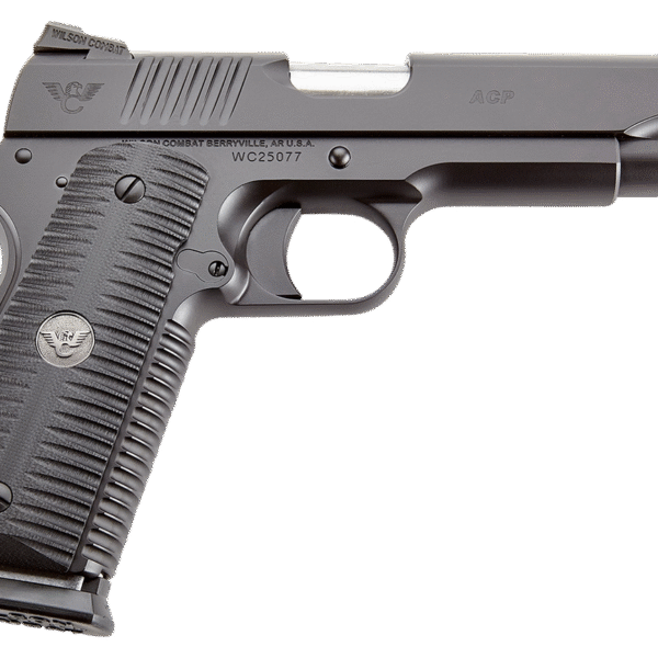 Wilson Combat 1911 45ACP, 5" Barrel, Black Armor Tuff Finish, Red Fiber Optic Sights, 8Rd