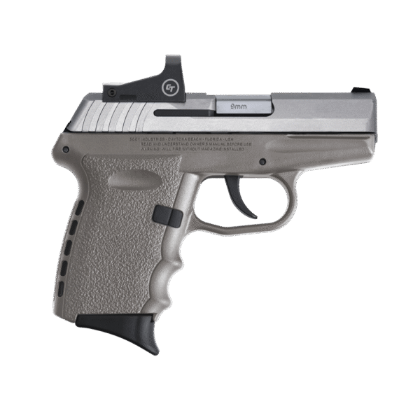 SCCY CPX-2TTSGRD CPX-2, 9mm 3.10" BBL, Stainless Steel Slide, Gray Grip, NMS CTS-1500 Red Dot, 10+1