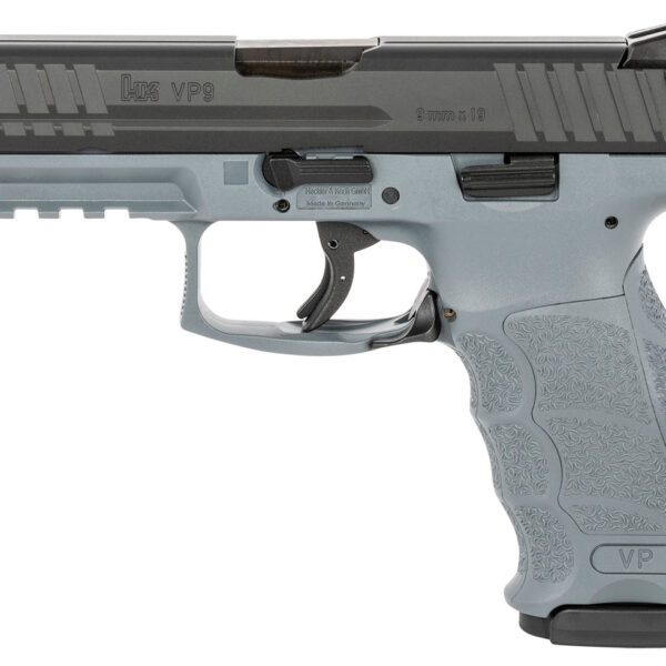 HK VP9 9mm, 4" Barrel, 3-Dot Sights, Gray, 17rd