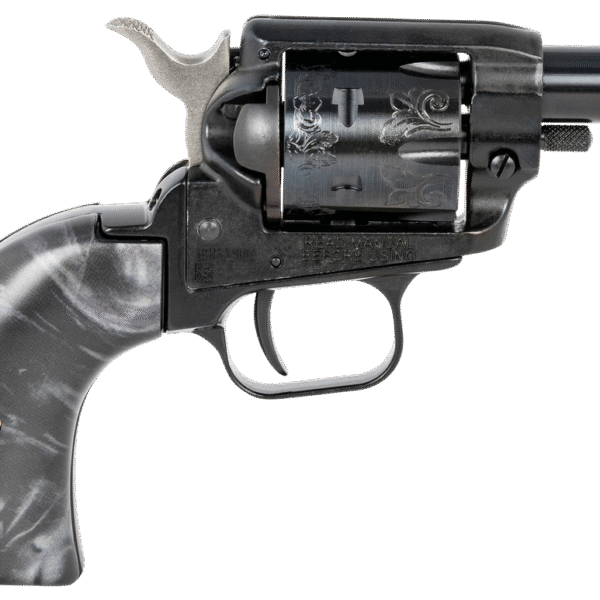 Heritage Barkeep 22 LR, 2" Barrel, Black Oxide Steel, Engraved Cylinder, Pearl Grips, 6rd, 30rd
