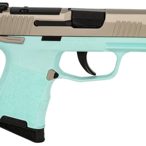 Sig P365, Sub-Compact, 380 ACP, 3.1" Barrel, Turquoise, Optics Ready Slide, SIGLITE Day/Night Sights,10 Rd