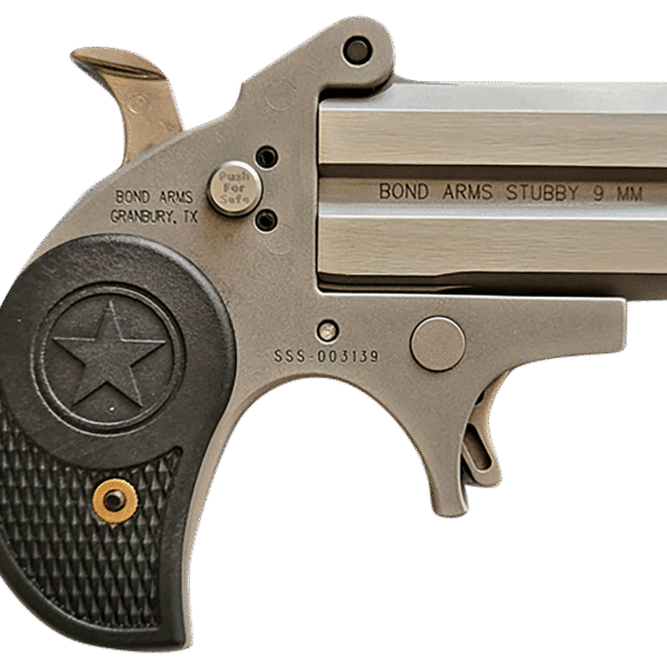 Bond Arms Stubby 9mm, 2.2" Barrel, Fixed Sights, Stainless, Silver, 2rd