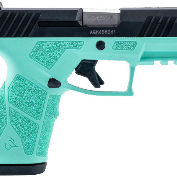 Taurus GX2 9mm, 3.37" Stainless Barrel, Black Serrated Slide, Cyan Frame Picatinny Rail, 13rd
