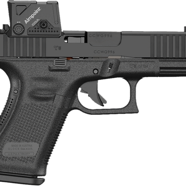 GLOCK 19 M.O.S., Gen 5, 9mm, 4" Barrel, MOS8 Optic Cut, Aimpoint COA Optic Mounted, Flared Mag Well, 10rd