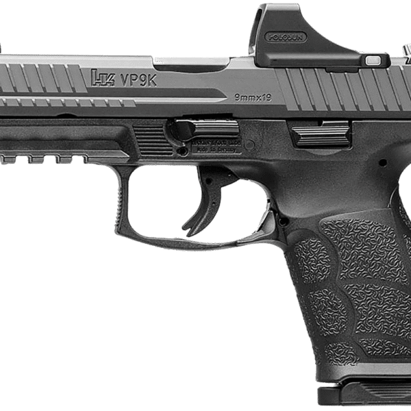HK VP9A1 K 9mm, 4.09" Barrel, Black, Holosun SCS Red Dot Sight, 15rd