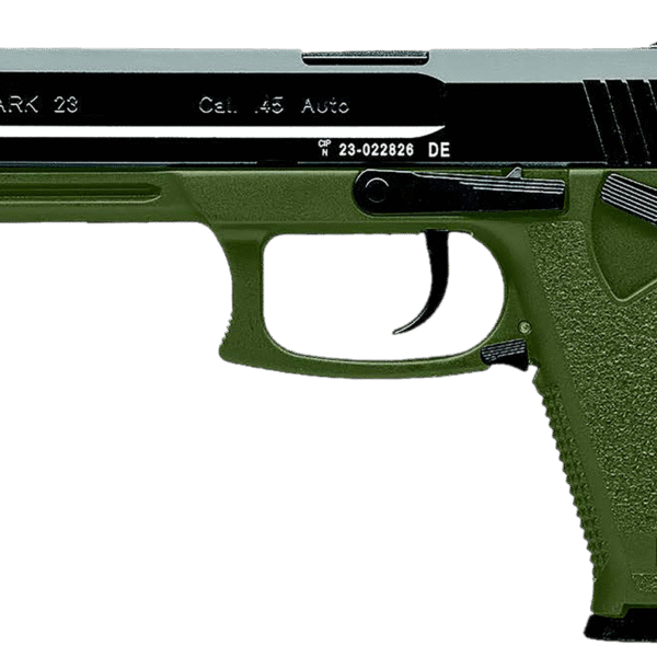 HK MK23 45 ACP, 5.87" Threaded Barrel, Green Frame, Black Slide, 12rd