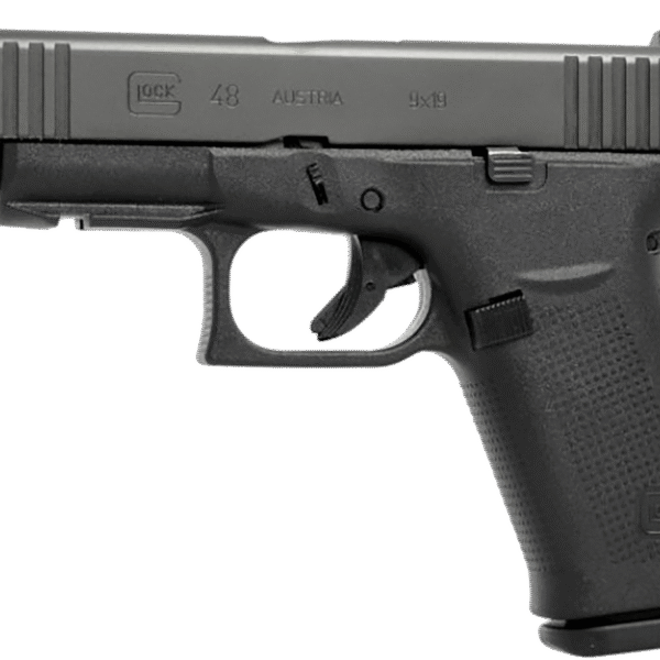 Glock G48 9mm,4.17" GMB Barrel, Black, nDLC Serrated Slide, Beavertail, Rail, Textured Grip, 10rd