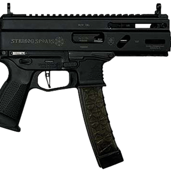 Grand Power Stribog SP9A35S 9mm,8" Barrel, Black, Picatinny Rail, SB Tactical Brace, 30rd