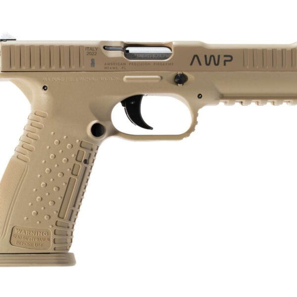American Precision Strike One, 9mm, 5" Bull Barrel, 3 Dot Sight, Desert Tan, 17rd  Demo Floor Model