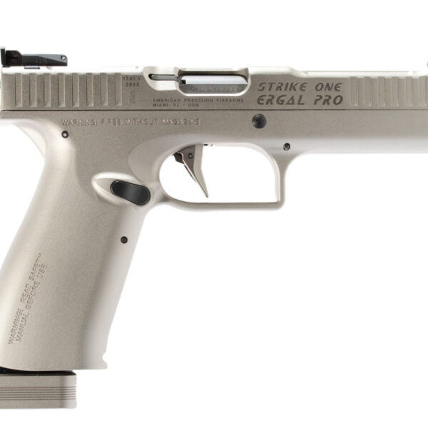 American Precision Strike ONE Ergal Pro HGA 9mm, 5" Barrel, Silver, Metal Frame, 17rd