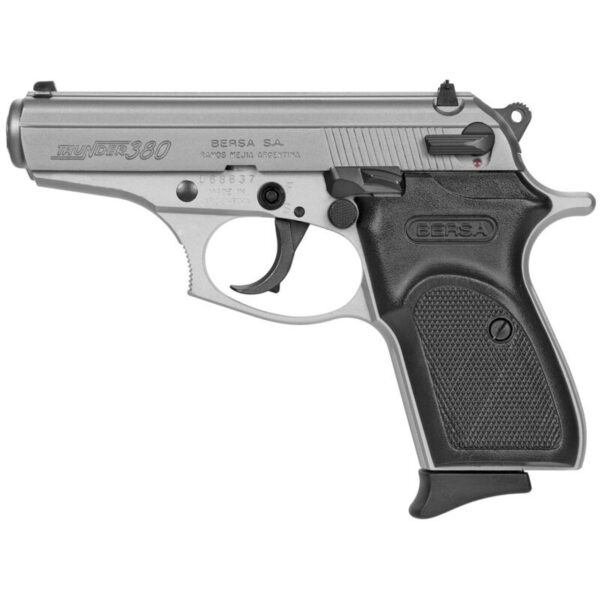 Bersa Thunder 380 ACP, 3.5" Barrel, Nickel, Black Grip, 8rd