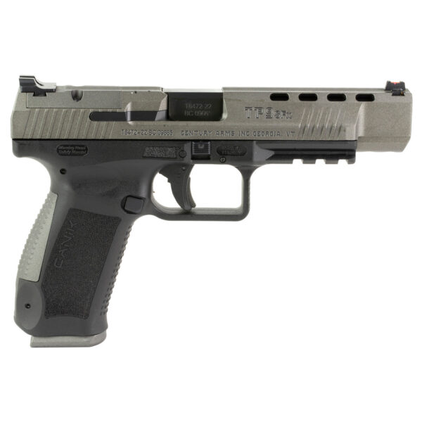 Canik TP9SFx 9mm, 5.2" Barrel, Tungsten Slide, Black Frame, Inlcludes Holster, 10rd