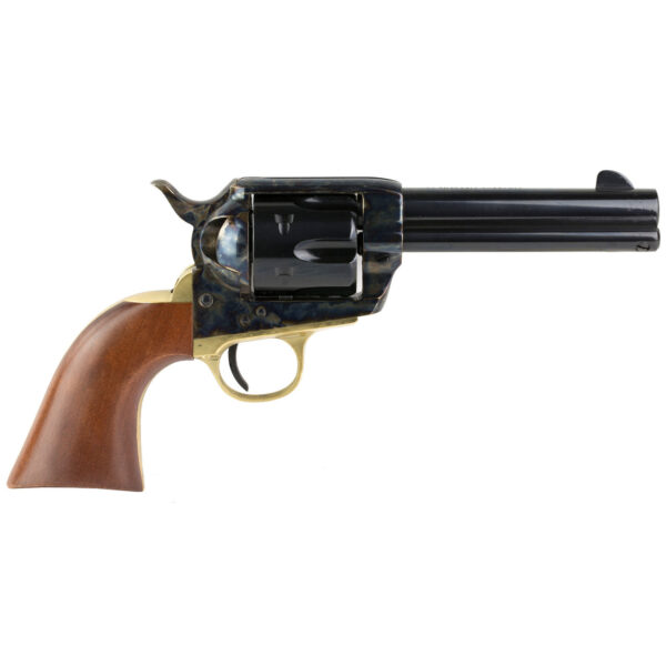 Cimarron Pistolero 9mm, 4.75" Barrel, Color Case Hardened, Wood Grips, 6rd