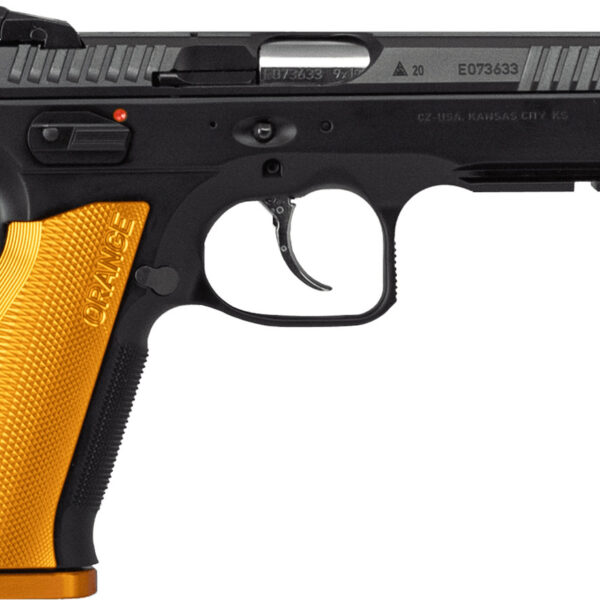 CZ Shadow 2 9mm, 4.89" Barrel, Black, Orange Aluminum Grip, Optic Ready, 17rd