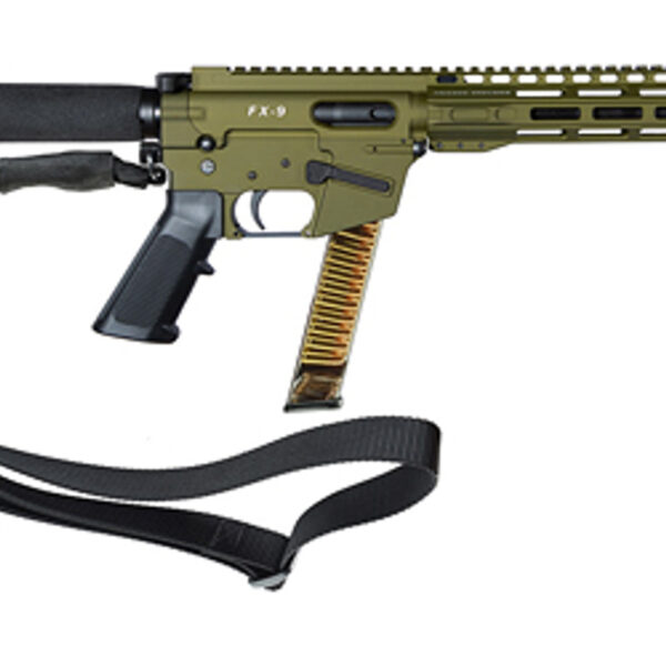Freedom Ordnance FX9 Sling 9mm, 10" Barrel, Olive Drab Green, M-Lok Handguard, Buffer Tube, 32rd