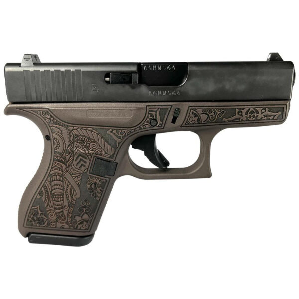 Glock 42 Custom "Elephant Engraved Vortex Bronze" 380 ACP, 3.25" Barrel, 6rd