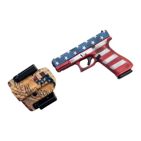 Glock 45 AUS 9mm, 4.02" Barrel, Fixed Sights, Flag Cerakote & Holster, 17rd