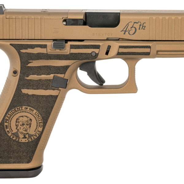 Glock G45 Gen 5 9mm, 4.02" Barrel, Tan Frame, "45th President Trump" Grip/Slide, 17rd