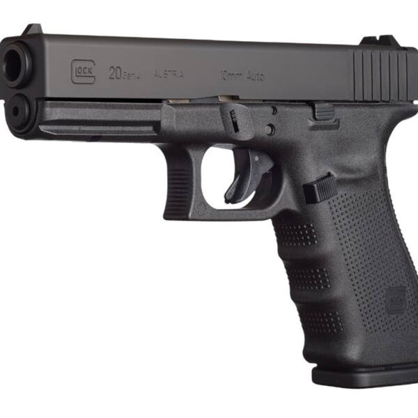 Glock 20 Gen4 USA 10mm, 4.6" Barrel, Fixed Sights, Black, 15rd