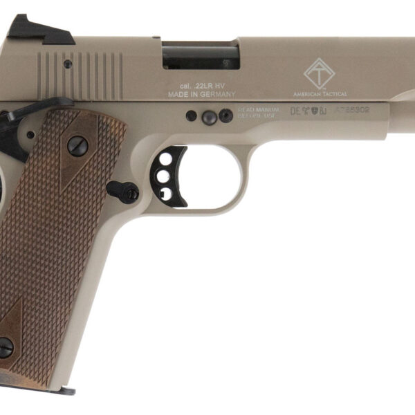 GSG M1911 22 LR, 5" Barrel, Tan, Double Diamond Walnut Grip, 10rd
