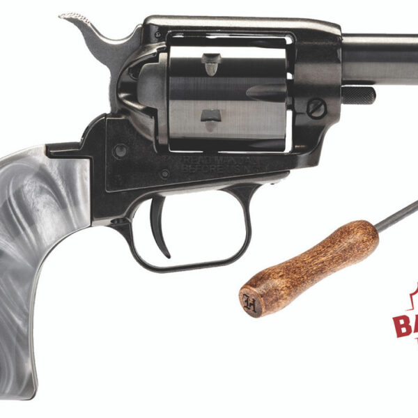 Heritage Barkeep, Single Action, Revolver, 22 LR, 2" Barrel, Alloy, Blued, Gray Pearl Grips, Fixed Sights, 6rd, No Ejector Rod (Includes Separate Ejector Pin with Wood Handle)