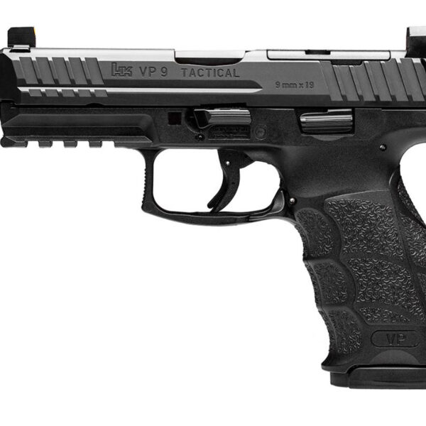 HK VP9 Tactical 9mm, 4.7" Threaded Barrel, Black, Optic Ready, Polymer Frame, 17rd