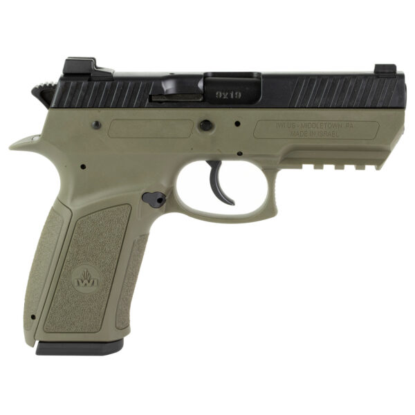 IWI Jericho 941 Enhanced, DA/SA 9mm, 3.8" Barrel, OD Green, Novak Sights, 17rd