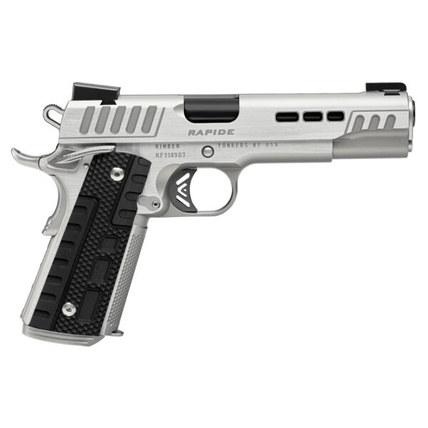 Kimber Rapide Frost 1911 45 ACP, 5" Barrel, Silver, G10 Grip, 8rd