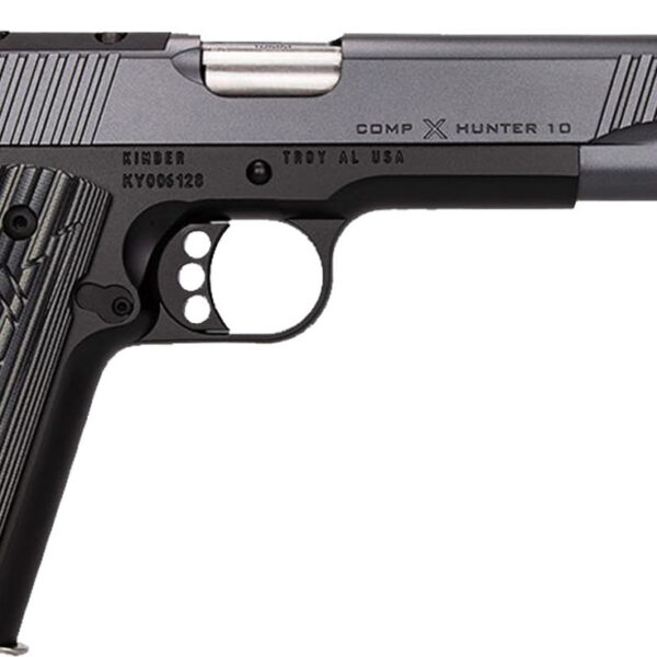 Kimber Comp X Hunter 10mm, 5" Fixed Compensated Barrel, Gray/Black KimPro Finish, G10 Grip, Optic Ready, 8rd