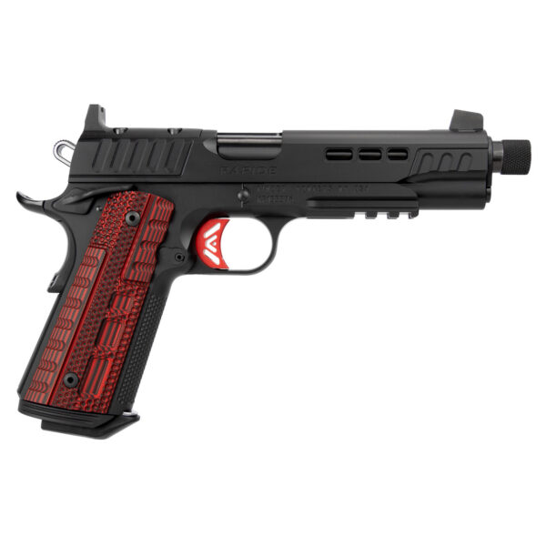 Kimber Rapide Heat 9mm, 5" Threaded Barrel, Black, Black/Red G10 Grips, 8rd