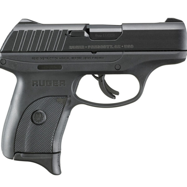 Ruger EC9S Compact 9mm, 3.1" Barrel, Black, Fixed Sights, 7rd