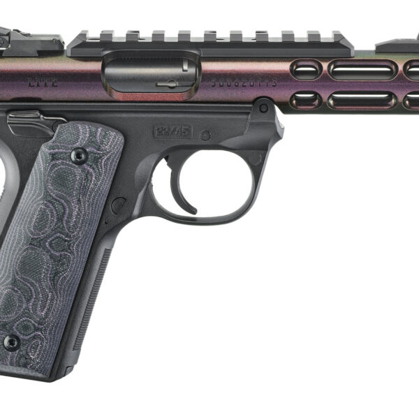 Ruger Mark IV 22/45 Lite Lipsey's Exclusive 22 LR, 4.4" Barrel, Gun Candy Pegasus Slide, Purple G10 Grip, 10rd