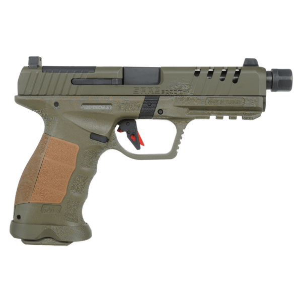 SAR 9x Socom 9mm, 5.2" Threaded Barrel, Olive Drab Green, 21rd