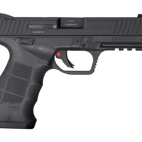 SAR USA SAR9 9mm, 4.4" Barrel, 3-Dot Sights, Ambi Safety, Black, 17rd