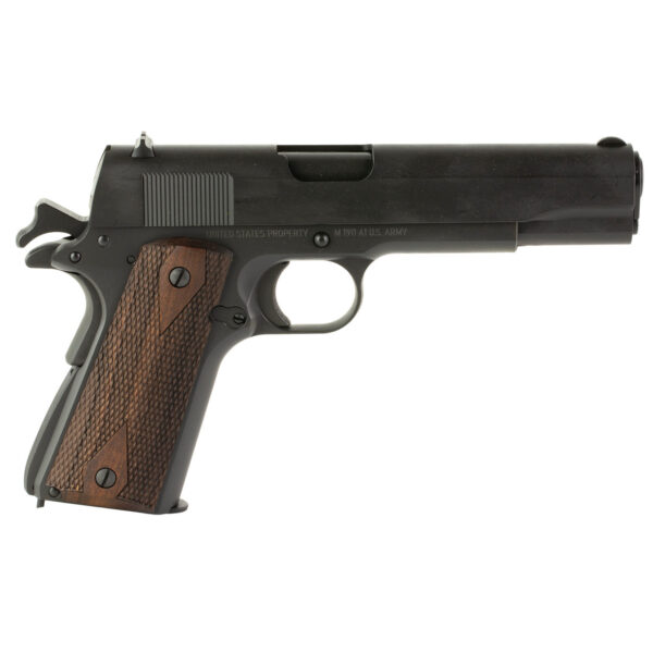 Tisas 1911A1 FS 45 ACP, 5" Barrel, Black, Checkered Wood Grips, 7rd