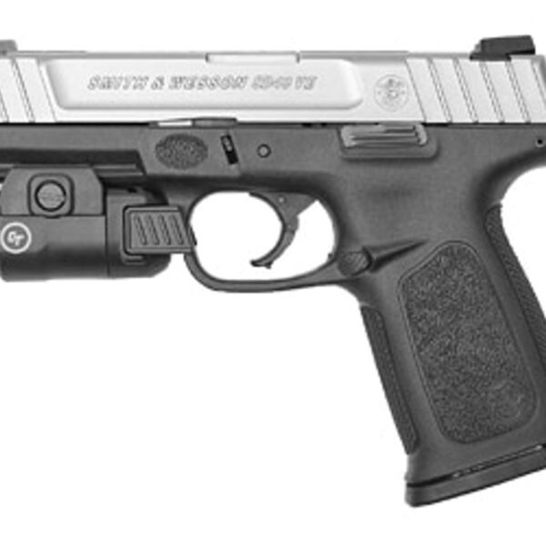 Smith & Wesson SD40VE 40 S&W, 4" Barrel, Black Frame, Silver Slide, Crimson Trace Rail Master, 10rd