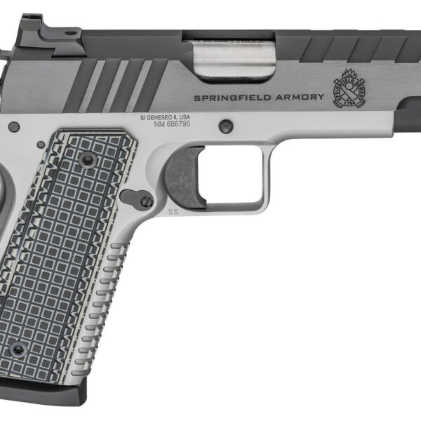 Springfield Emissary 1911 9mm, 4.25" Barrel, Silver/Black, G10 Grip, 9rd