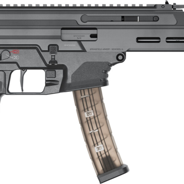Springfield Kuna 9mm, 6.125" Barrel, M-LOK Handguard, Black, No Brace, 30rd