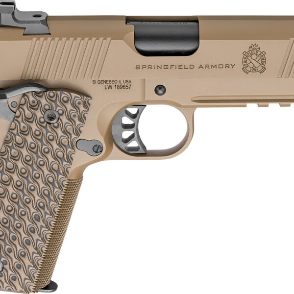 Springfield 1911 TRP 45 ACP, 4.25" Barrel, Coyote Brown Cerakote, G10 Grips, 3x7rd Mags