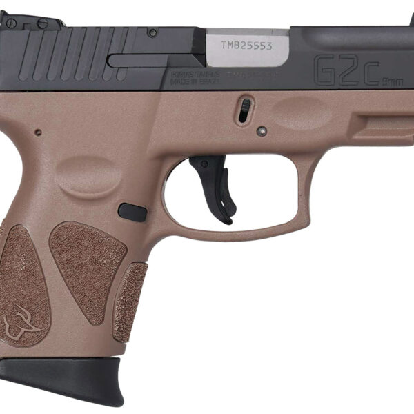 Taurus G2C 9mm, 3.2" Barrel, Black/Brown, Fixed Sights, 12rd